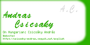 andras csicsaky business card