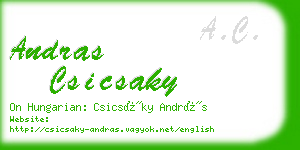 andras csicsaky business card